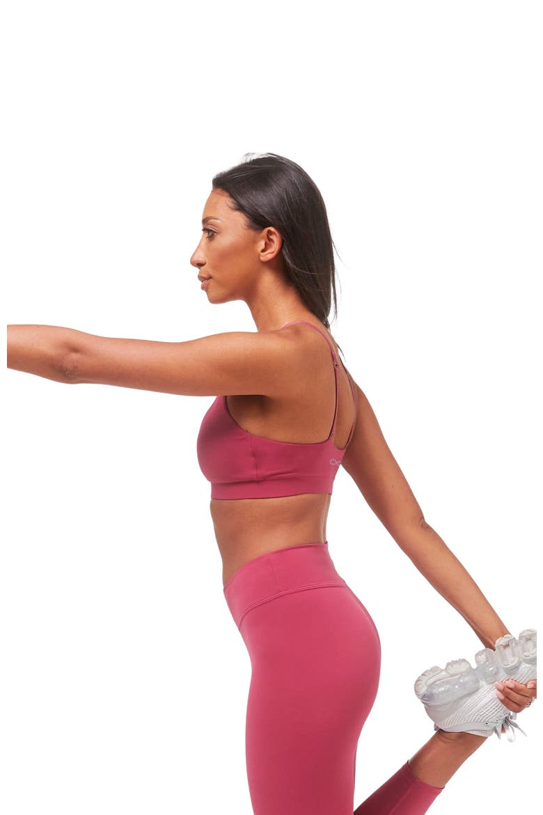 Uplift V Neck Sports Bralette, Alternate, color, Fuschia/Black