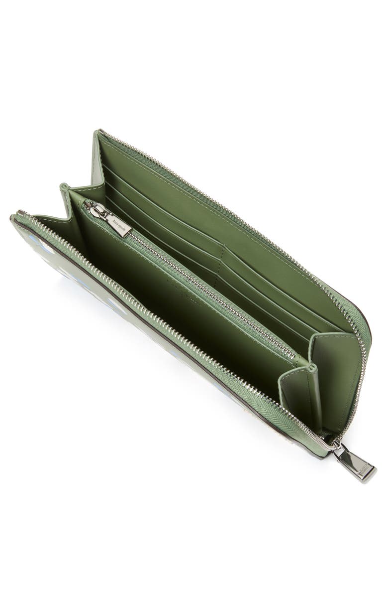 Kate Spade New York devin embossed painterly blooms leather zip wallet, Alternate, color, 