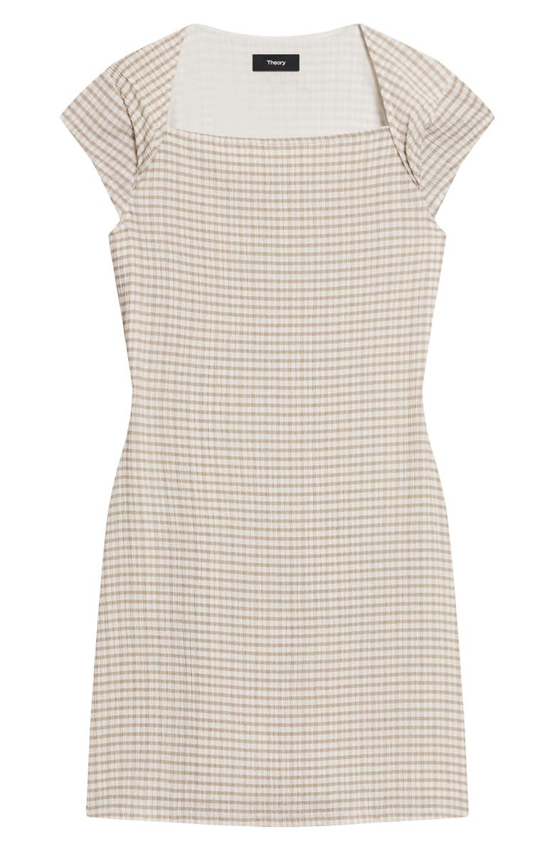 Theory Check Cap Sleeve Minidress, Alternate, color,