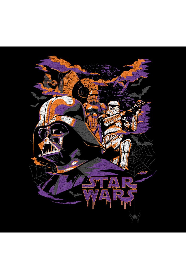 Mens Star Wars Distressed Halloween Dark Side T Shirt, Alternate, color, Black