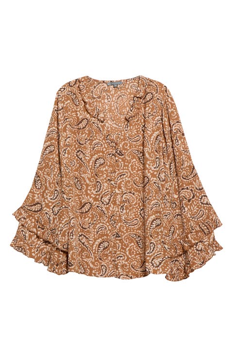Leopard Print Ruffle Accent Top