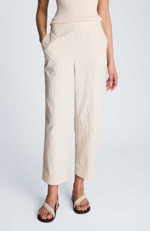 Barrel Leg Pull-On Nylon Pants