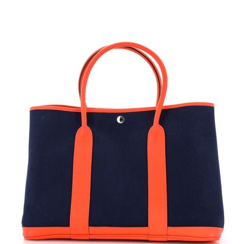 Garden Party Tote Toile and Leather 36