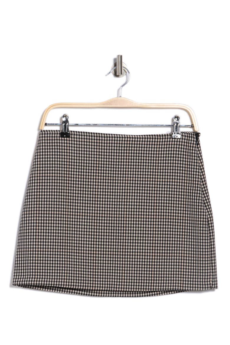 Plaid A-Line Miniskirt, Alternate, color, BLACK