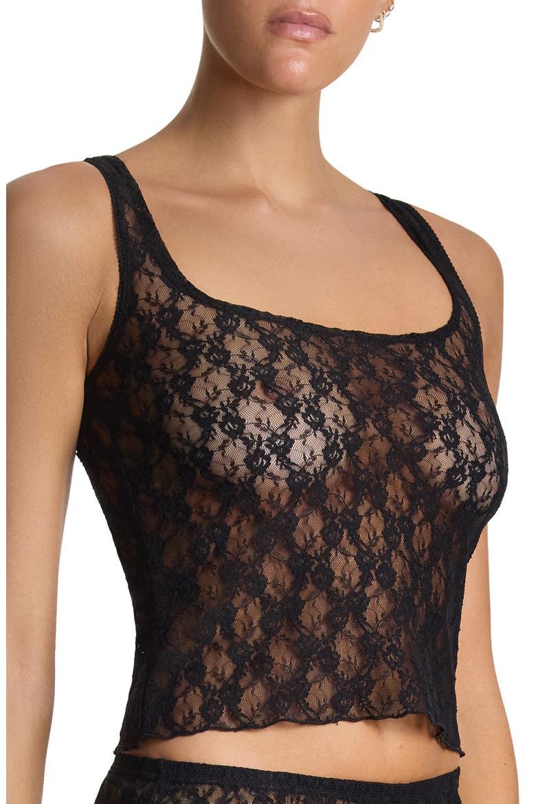 x Lexi Wood Alina Lace Camisole, Alternate, color, BLACK