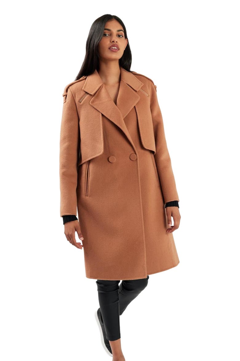 Palm City Wool Blend Coat, Alternate, color, Camel