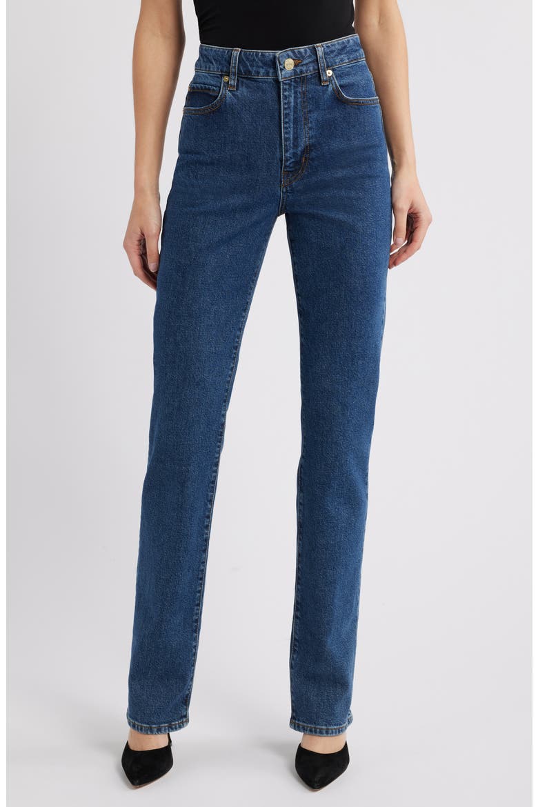 The Ruler High Waist Straight Leg Jeans, Main, color, WRITTEN