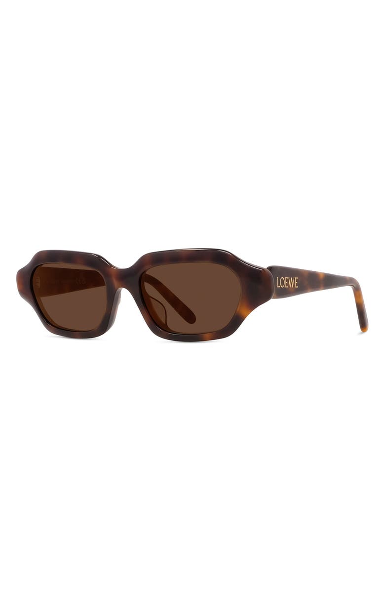 Loewe Slim 51mm Rectangular Sunglasses, Alternate, color, Dark Havana / Brown Mirror