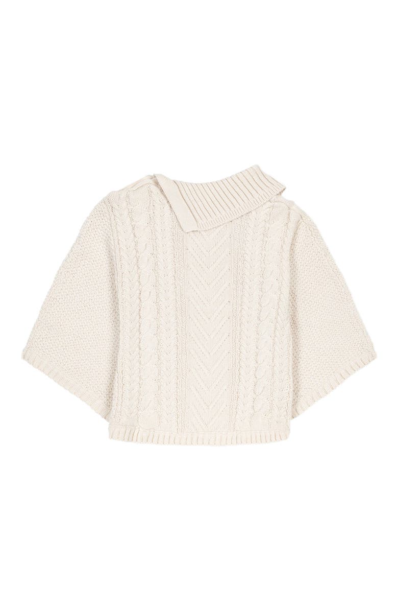 Hope & Henry Baby Girls' Organic Split Collar Sweater Cape, Infant, Alternate, color, 