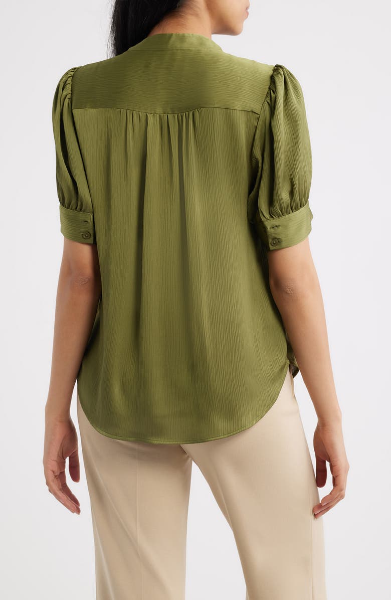 Anne Klein Crinkle Satine Top, Alternate, color, Bay Leaf