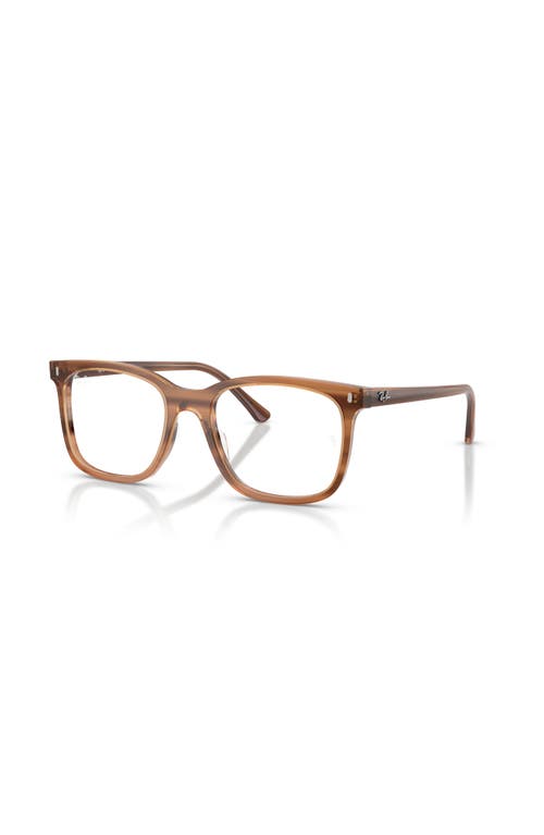 Ray Ban Ray-ban 53mm Square Optical Glasses In Brown