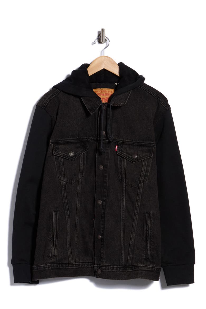 Hybrid Hoodie Trucker Jacket, Alternate, color, BUILT TO LAST