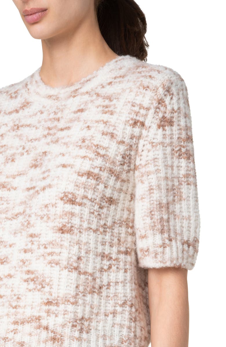 Akris punto Short Sleeve Space Dye Alpaca Blend Rib Sweater, Alternate, color, 