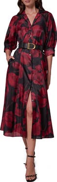 Donna Karan New York Floral Print Belted Shirtdress