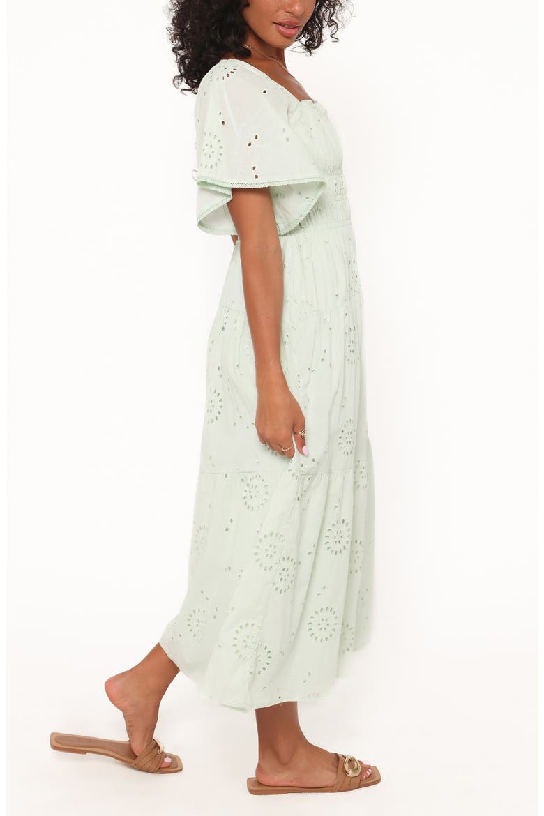 Tierney Eyelet Embroidered Midi Dress, Alternate, color, SAGE GREEN