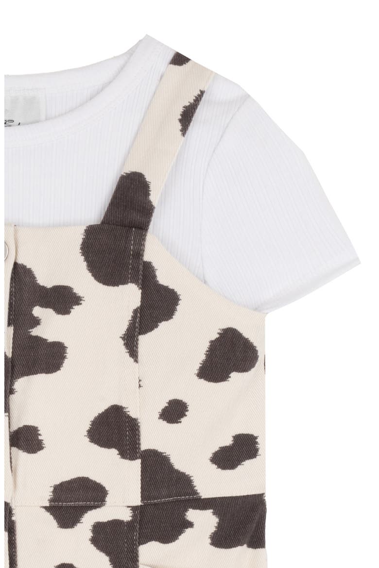 Kids' Cow Print Twill Jumper & T-Shirt Set, Alternate, color, BROWN