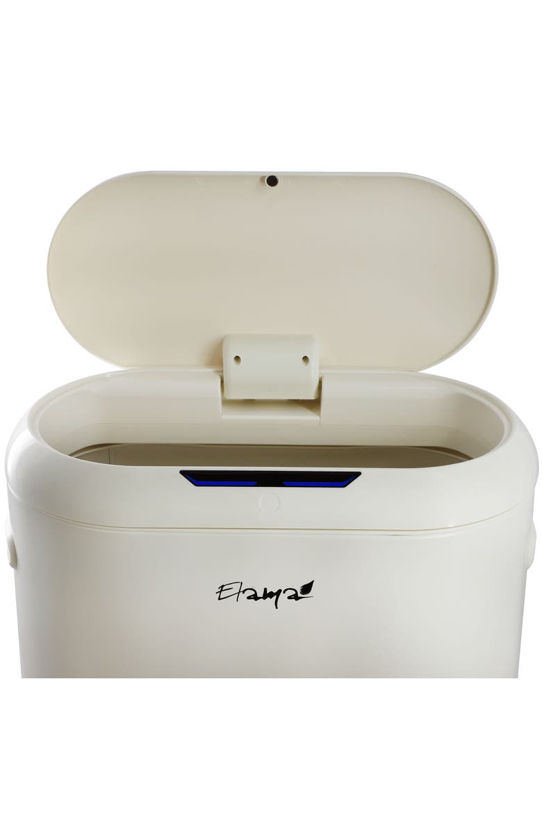 13 Gallon Automatic Hands Free Round Top Trash Can, Alternate, color, Off-White