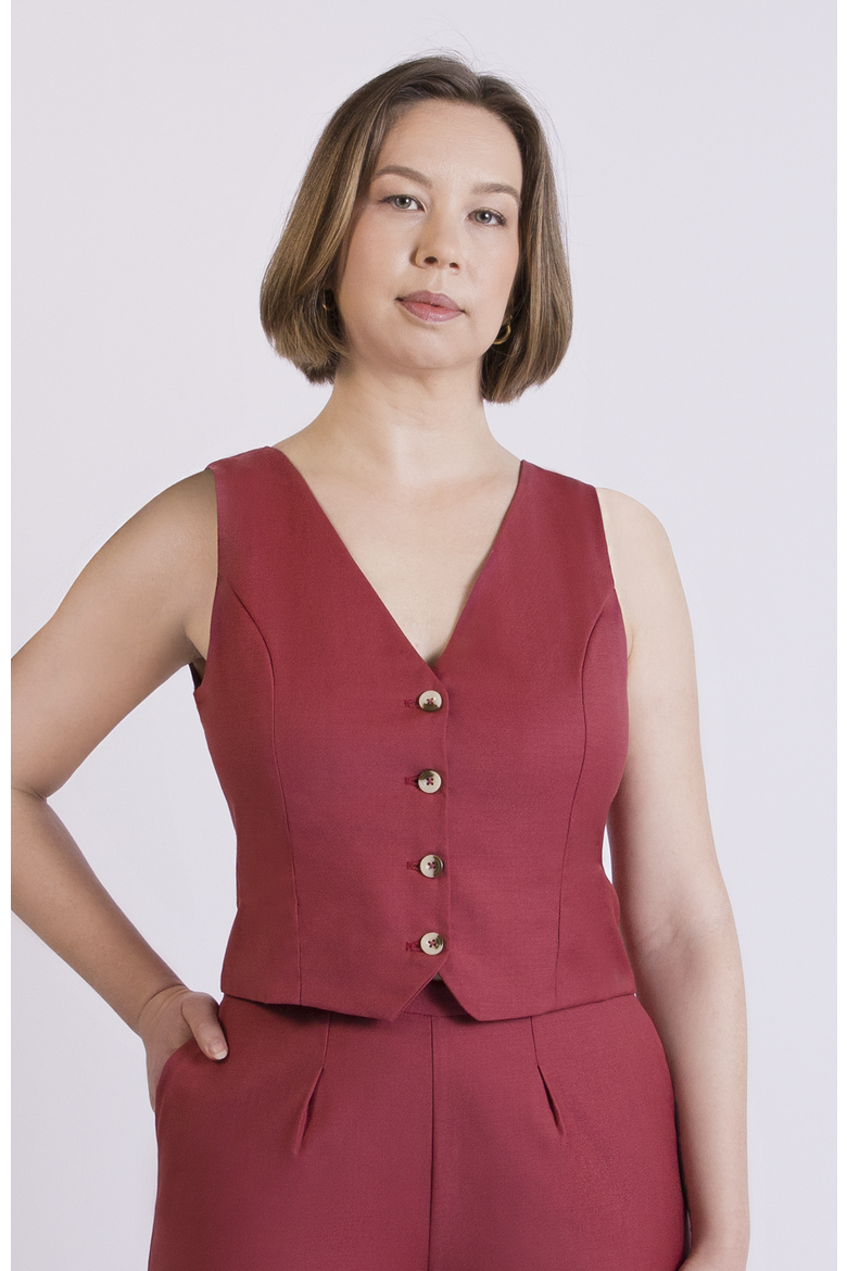 The Wool Vest, Alternate, color, Deep Salmon