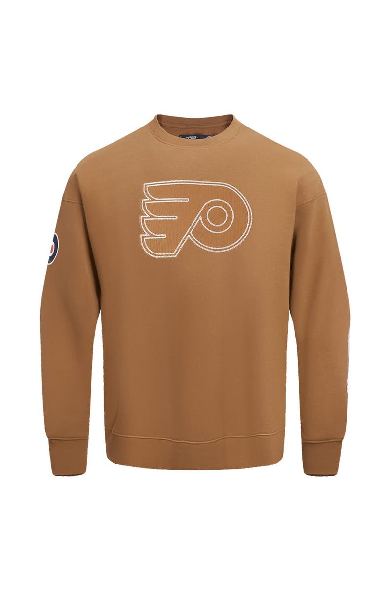 PRO STANDARD Men's Pro Standard Brown Philadelphia Flyers Paint the City Pullover Sweatshirt, Alternate, color, Brown