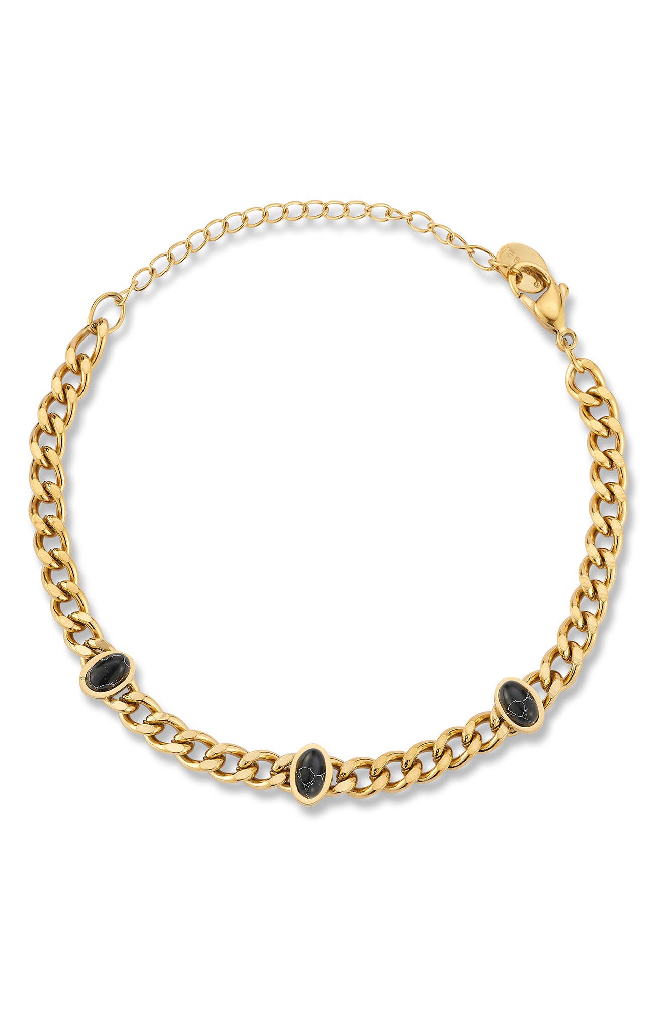 GLAZE JEWELRY Stone Station Curb Chain Bracelet