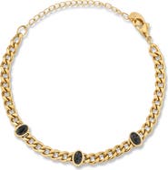 GLAZE JEWELRY Stone Station Curb Chain Bracelet