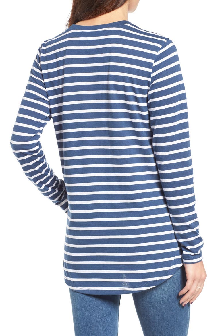 Stripe Crewneck Tee, Alternate, color, BLUE INSIGNIA LAUREN STRIPE