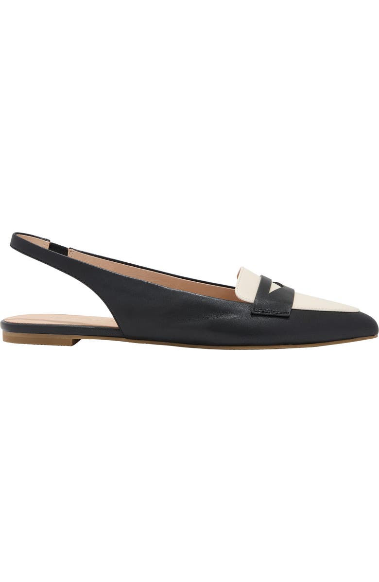 Jack Rogers Pennie Slingback Pointed Toe Flat, Alternate, color, Black/Ivory
