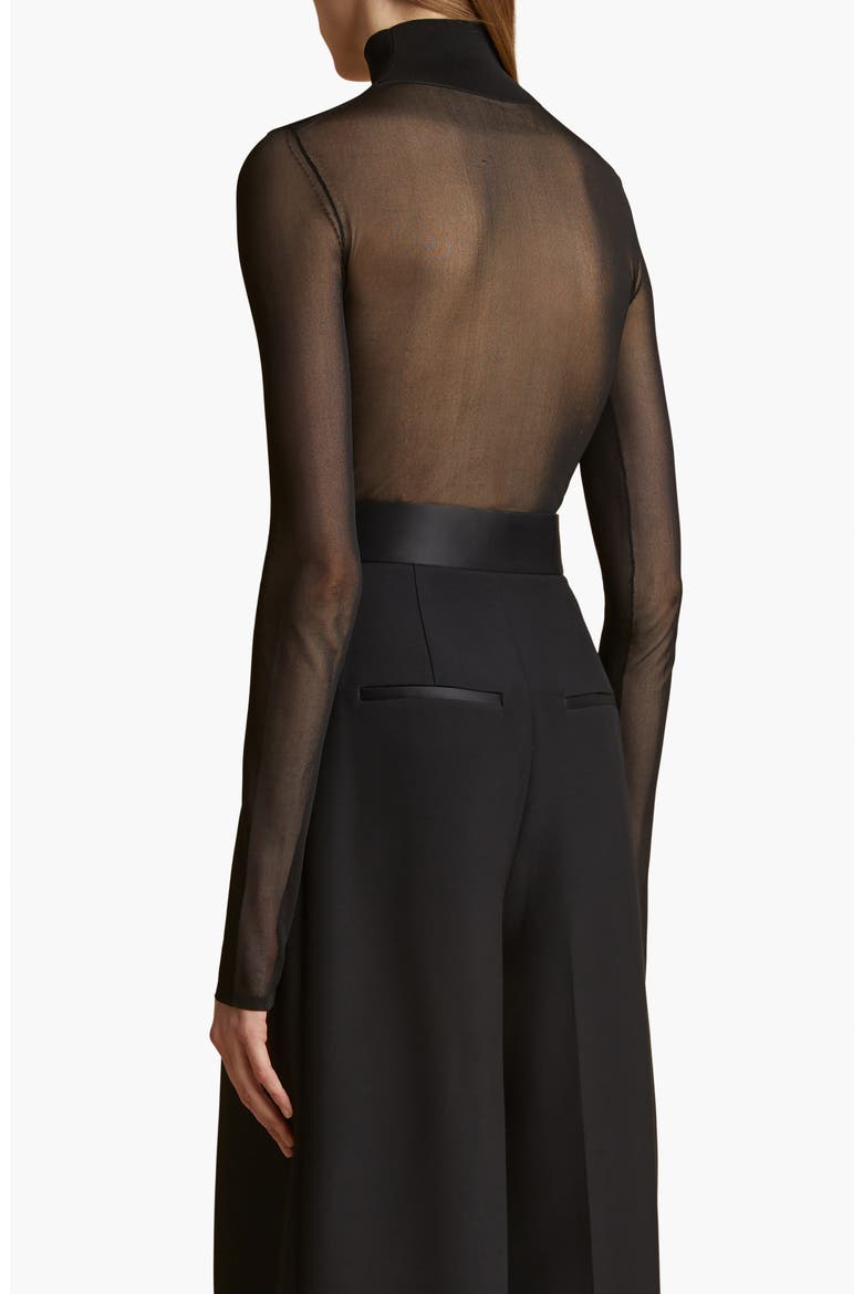 Tallin Sheer Turtleneck Bodysuit, Alternate, color, BLACK