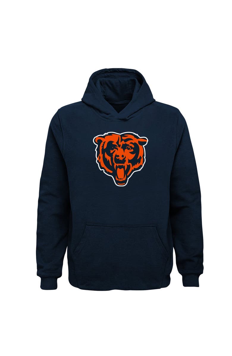 Outerstuff Youth Navy Chicago Bears Team Logo Pullover Hoodie, Main, color, 