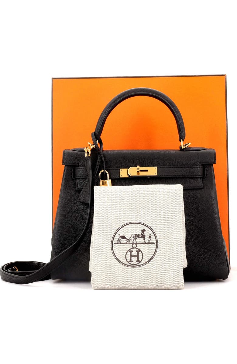 Pre-Owned Hermes Kelly Handbag Black Togo with Gold Hardware 28, Alternate, color, Noir