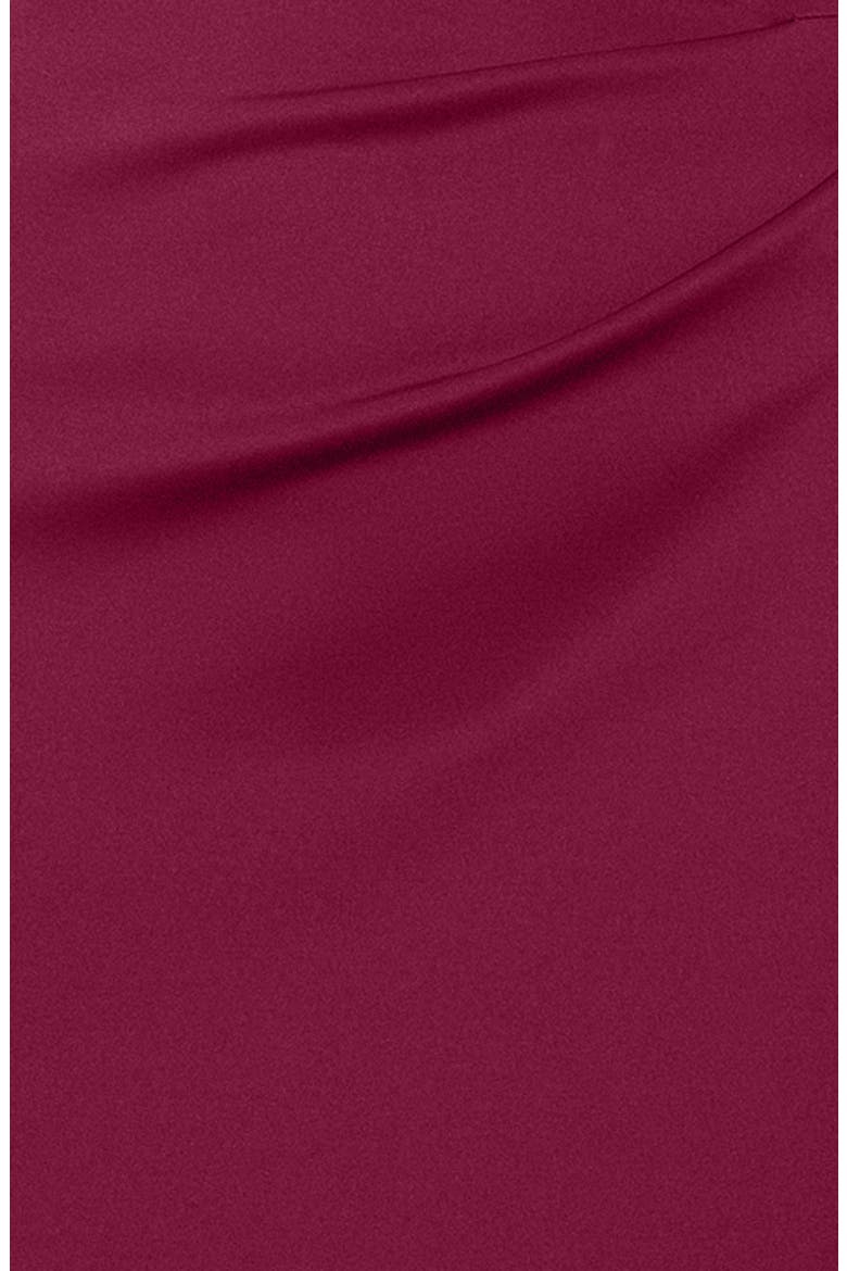 Asymmetric Neck Scuba Knit Trumpet Gown, Alternate, color, WINE