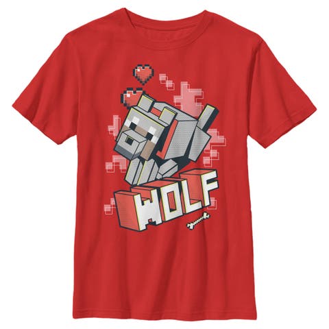 Boy's Minecraft Wolf  Graphic T-Shirt