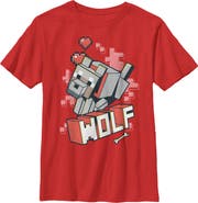 MINECRAFT Boy's Minecraft Wolf  Graphic T-Shirt