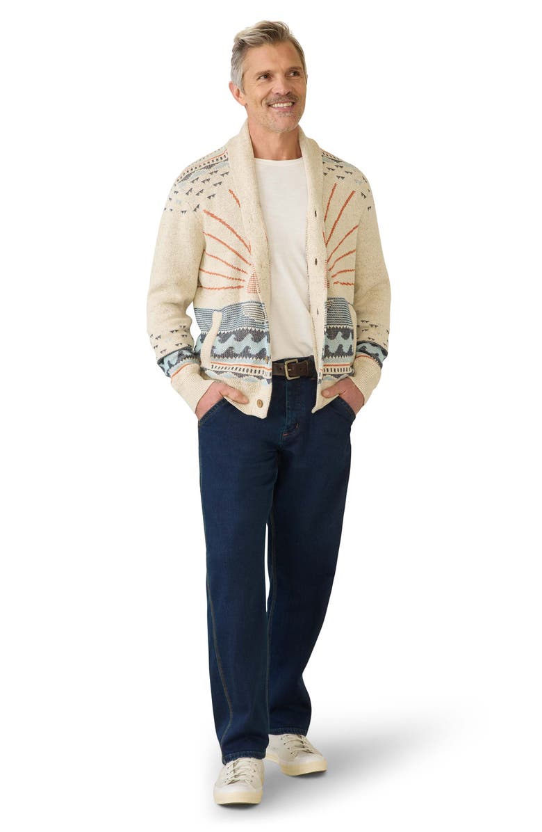 Faherty Jacquard Cotton & Organic Hemp Cardigan, Alternate, color, 