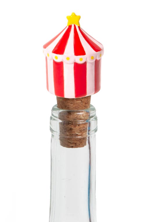 Doiy Funfair Ceramic & Cork Bottle Stopper In Red