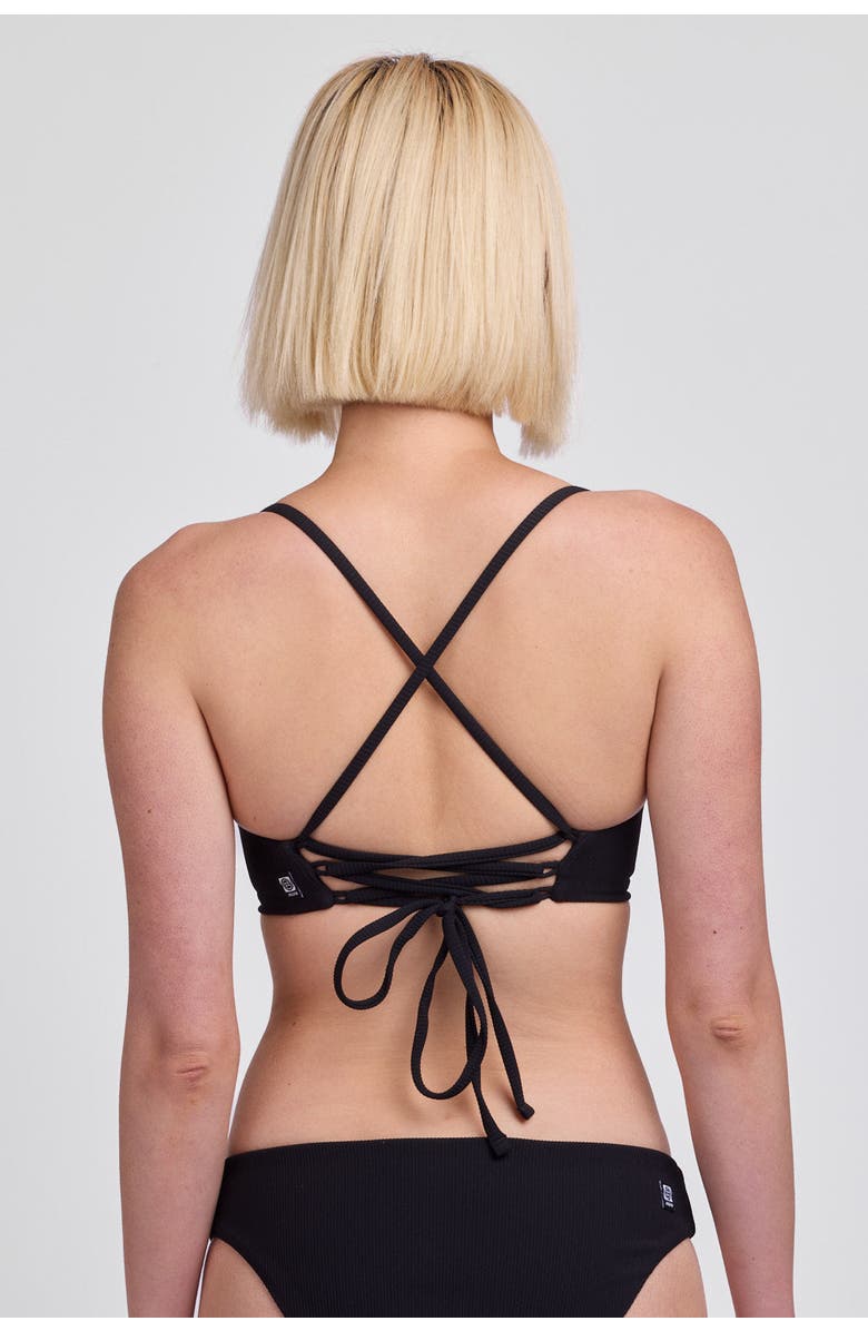JOLYN Eliana Bikini Top, Alternate, color, Black Ribbed