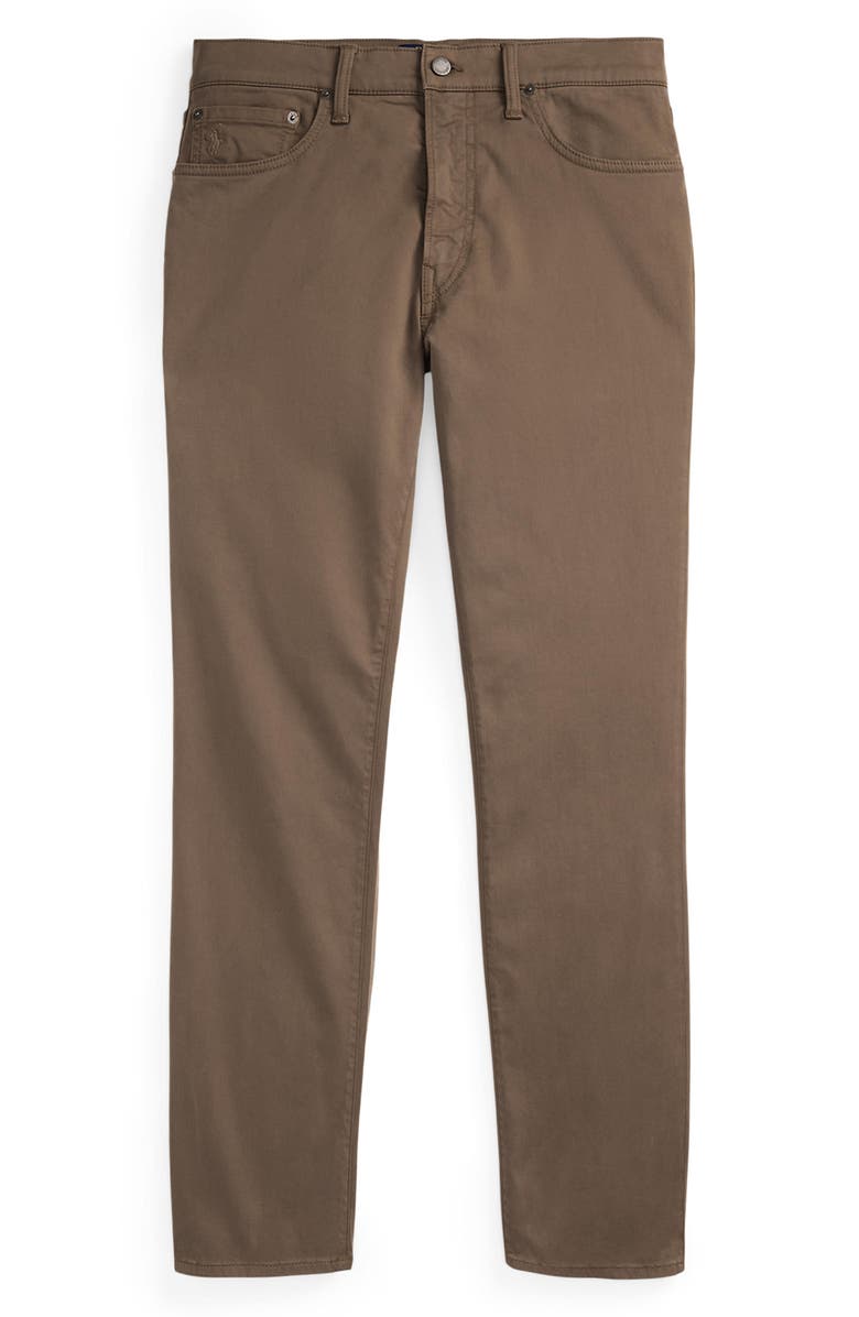 Polo Ralph Lauren Varick Slim Straight Leg Stretch Sateen Pants, Alternate, color, Dark Taupe