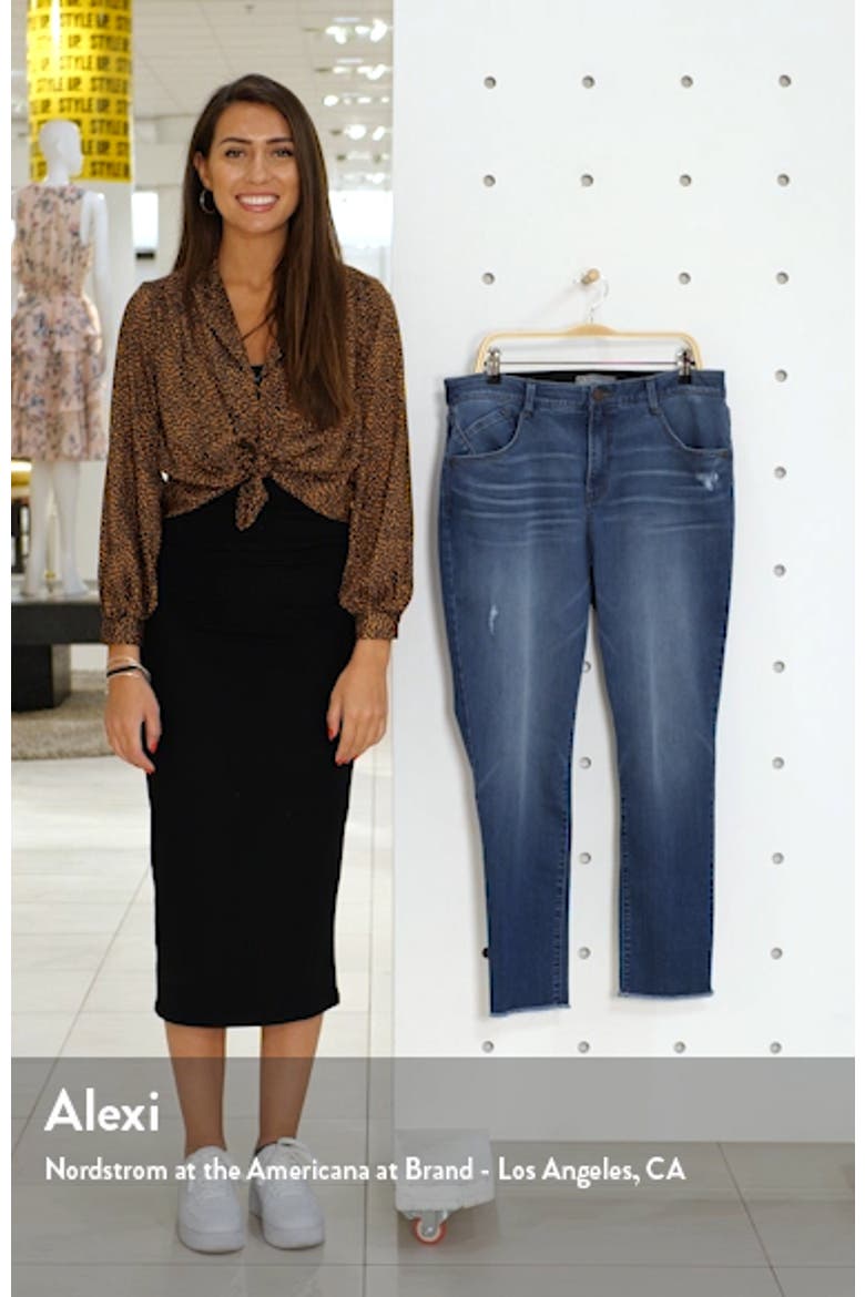 Ab-Solution Fray Hem Ankle Skinny Jeans (Nordstrom Exclusive) video
