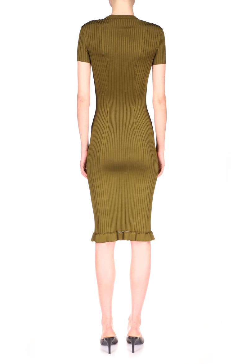Chain Detail Rib Knit Body-Con Dress, Alternate, color, BOTTLE GREEN