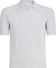 Brunello Cucinelli Cotton English rib knit polo