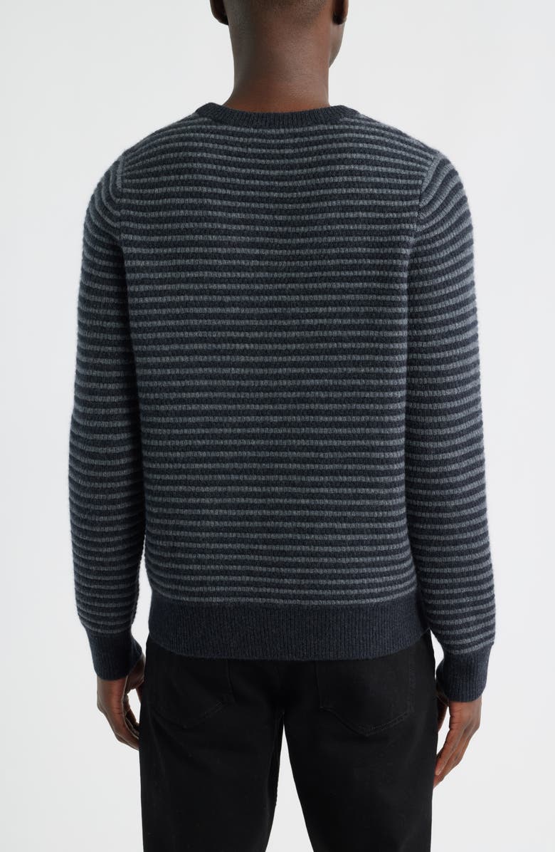 Nordstrom Stripe Cashmere Sweater, Alternate, color, Grey/ Black Heather