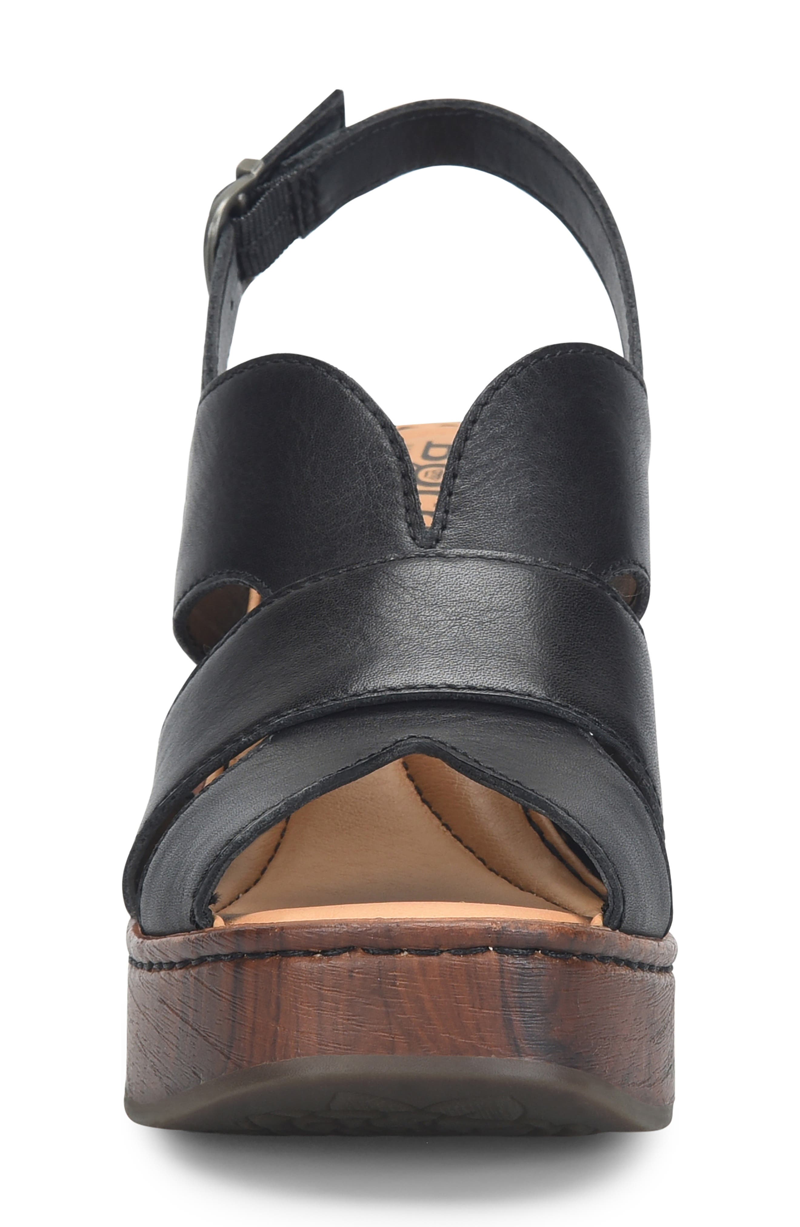 Børn Nassau Slingback Platform Sandal, Alternate, color, Black Leather