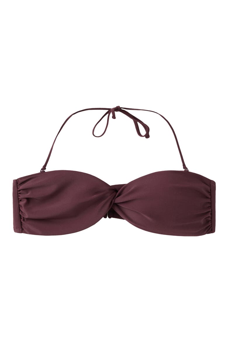 Twist Front Bandeau Bikini Top, Main, color, WINE
