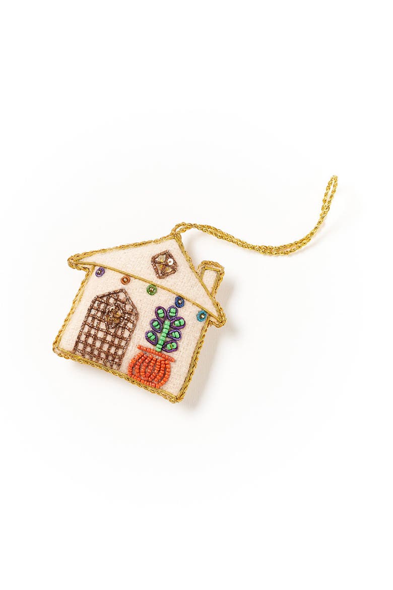 Larissa Plush Home Felt Ornament - Embroidered, Handmade, Main, color, White