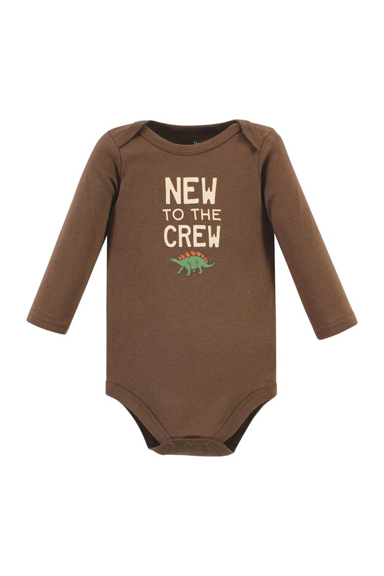 Cotton Long-sleeve Bodysuits 5-pack, Alternate, color, Dinosaur Adventures 5-Pack