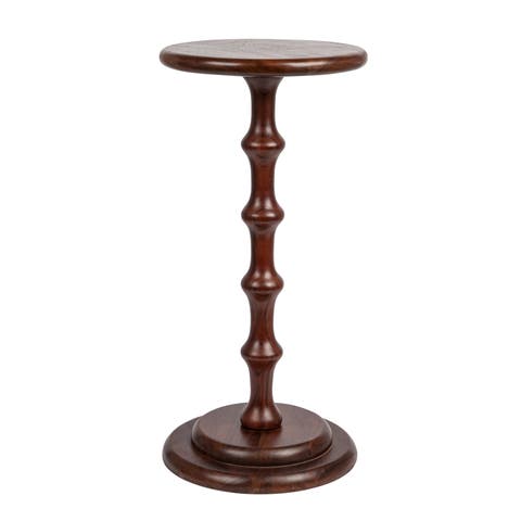 Ergo Pedestal Cocktail Side Table, Dark Chestnut