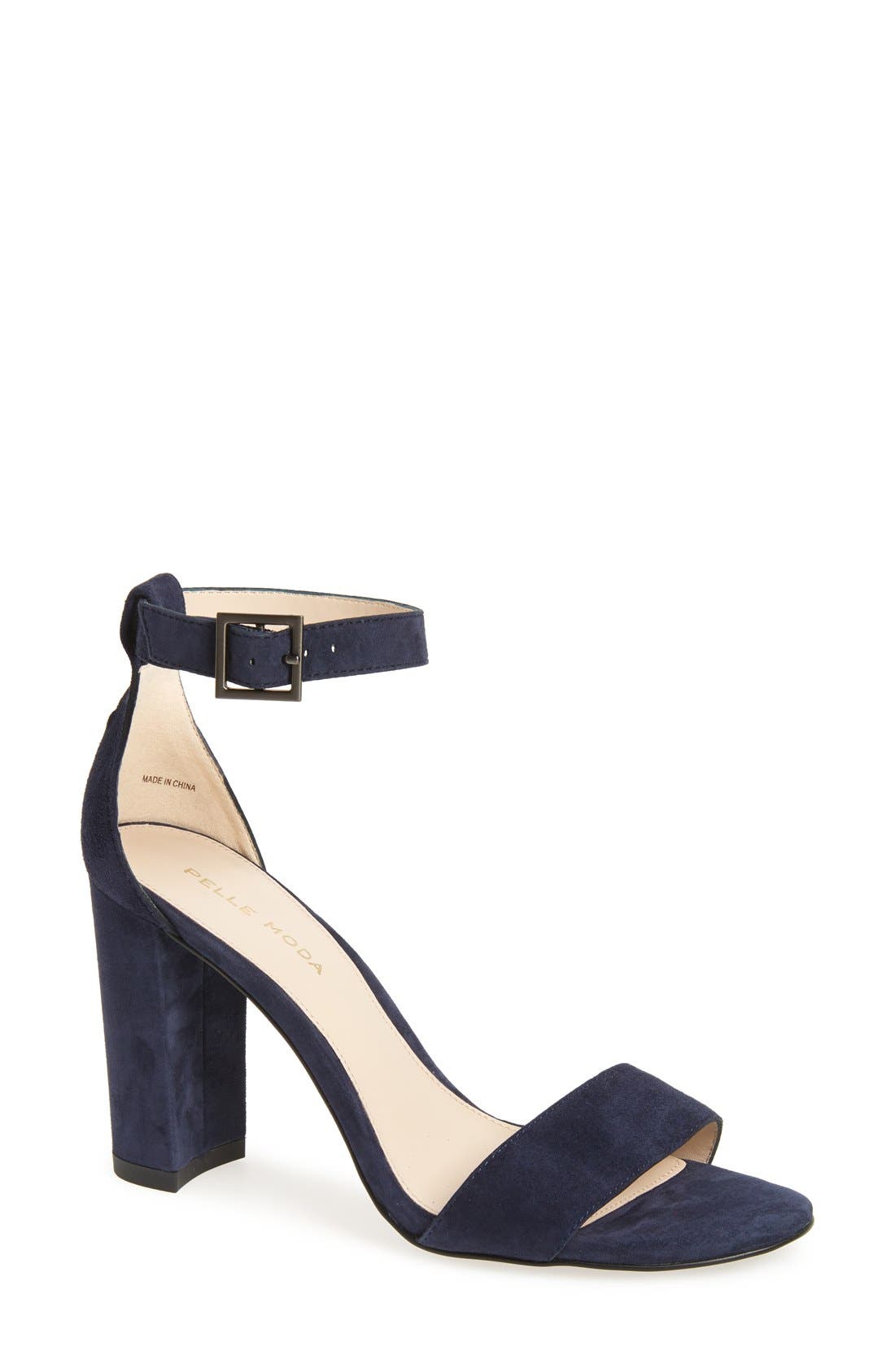 Bonnie Ankle Strap Sandal, Main, color, MIDNIGHT BLUE SUEDE