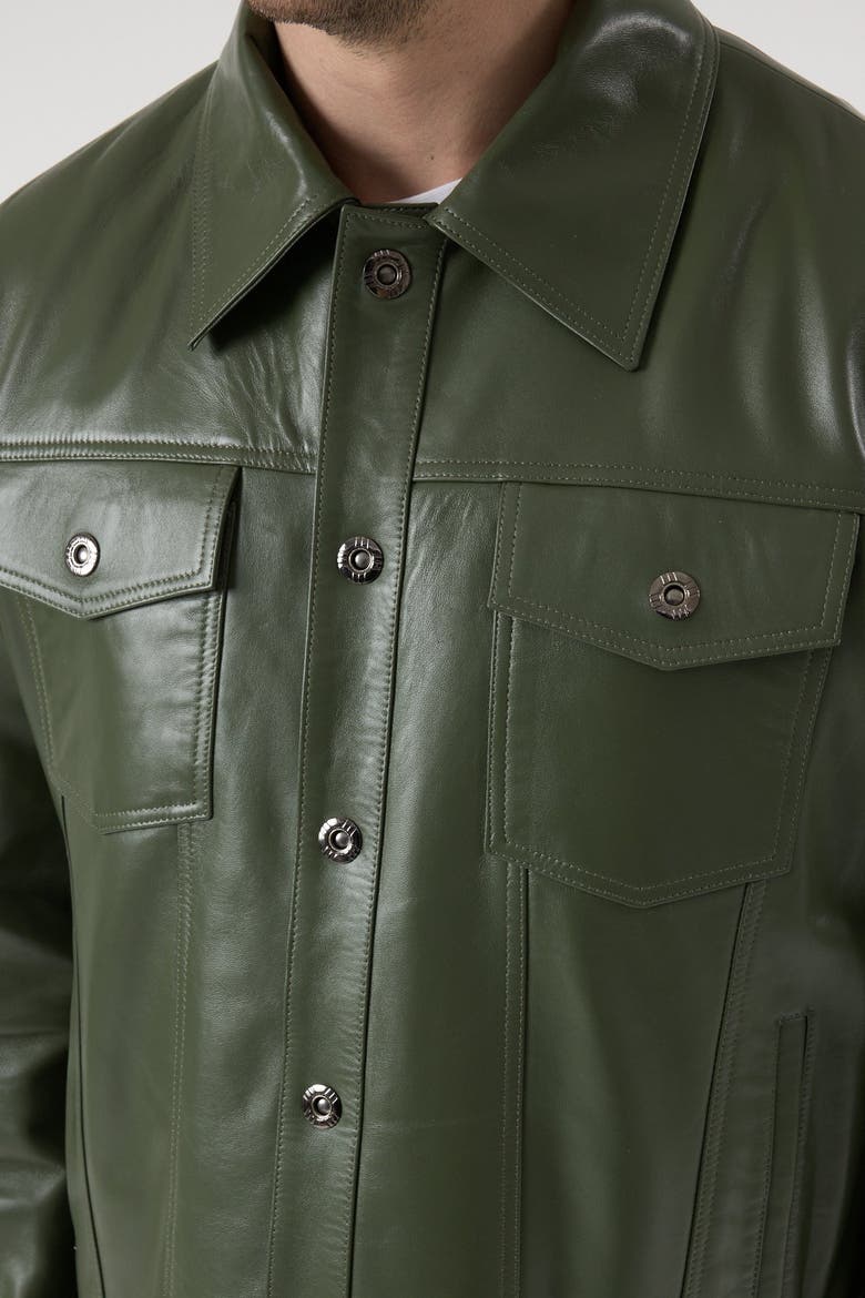 Oliver Leather Jacket, Alternate, color, Khaki