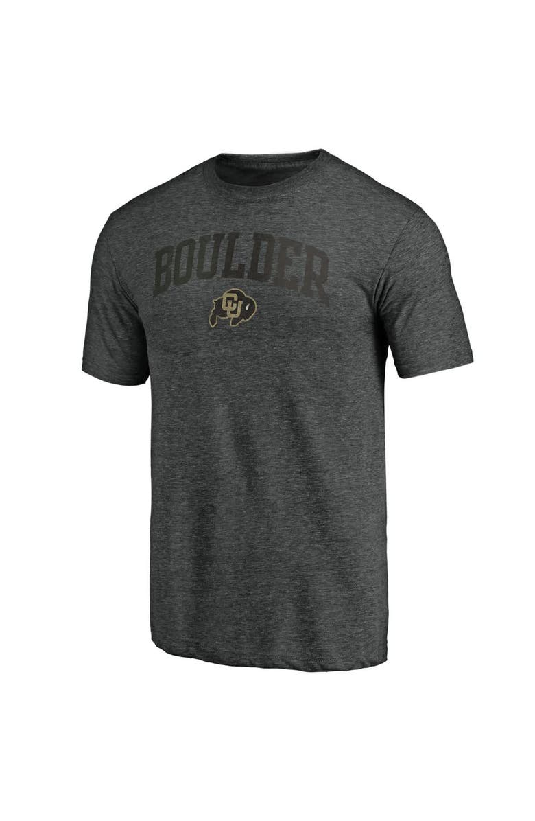 Fanatics MTO Label Men's Charcoal Colorado Buffaloes Arched City Tri-Blend T-Shirt, Alternate, color, Charcoal