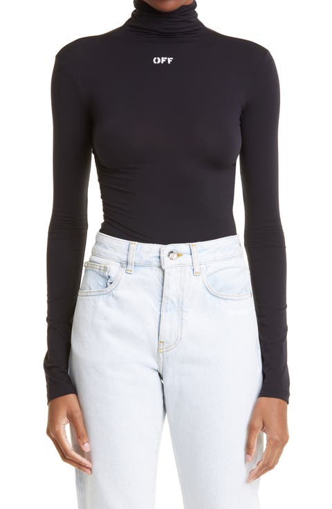 Second Skin Logo Turtleneck Top
